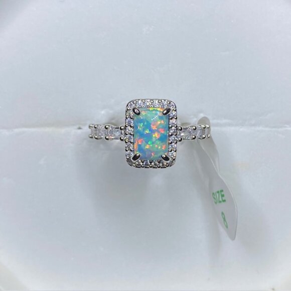 Green Fire Opal Ring RBP6594 Always the Romantic Size 8 - Picture 4 of 5